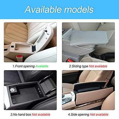 Car Leather Center Console Cushion Pad, 11.4"x7.4" Waterproof Armrest Seat Box Cover Fit for Cars, Vehicles, SUVs, Comfort, Car Interior Protection Accessories (Black/Red-2)
