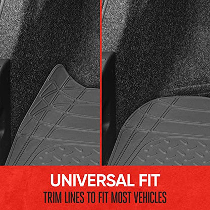 Motor Trend FlexTough Gray SUV Cargo Liner & Car Trunk Mat - Universal Trim-to-Fit All Weather Cargo Mats for Back of SUV - SUV Trunk Mat & Trunk Liner Floor Mat Cargo Cover - Trunk Cover - color: Gray