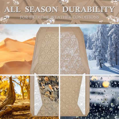 CAR PASS Bling Diamond Car Mats Rubber Floor Mats Full Set Anti-Slip 3D Rhombus Waterproof Trim to Fit Liner Universal Glitter Crystal Sparkly Shining Rhinestone Girl Women SUV Sedan Van, Beige Rubber - color: Beige Rubber