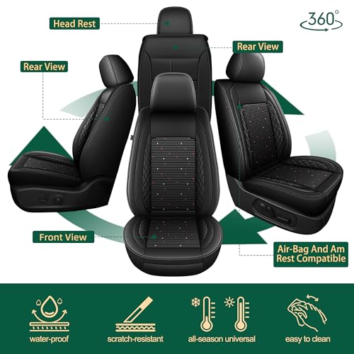 for Toyota Tacoma Seat Covers 2024 2025 2026 Double Crew Cab Car Seat Covers, Leather Ice Silk Waterproof Trucks Pickup Seat Covers Custom Fit for Toyota Tacoma