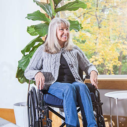 DMI Seat Cushion and Chair Cushion for Office Chairs, Wheelchairs, Scooters, Kitchen Chairs or Car Seats, FSA HSA Eligible, for Support and Height while Reducing Stress on Back, Tailbone or Sciatica