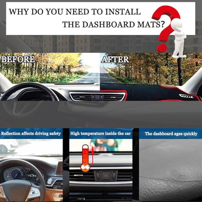 Blazeray Dashboard Cover Dash Cover Mat Pad Carpet Custom Fit for Honda Civic Coupe Sedan/Hatchback 2016 2017 2018 2019 2020 2021 Accessories Anti-Skid Center Console Protector Cover Mat(Black Edge)