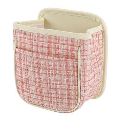Car Trash Can Portable and Hanging 6.3" Length 3.9" Width 7.1" Height Trash Bin Fabric Pink 1 Pcs - color: Pink