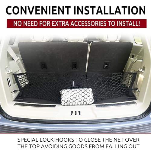 Envelope Style Automotive Elastic Trunk Mesh Cargo Net for Lincoln Navigator 2018-2026 - Premium Trunk Organizer and Storage - Luggage Net for SUV- Best Car Organizer for Ford Expedition