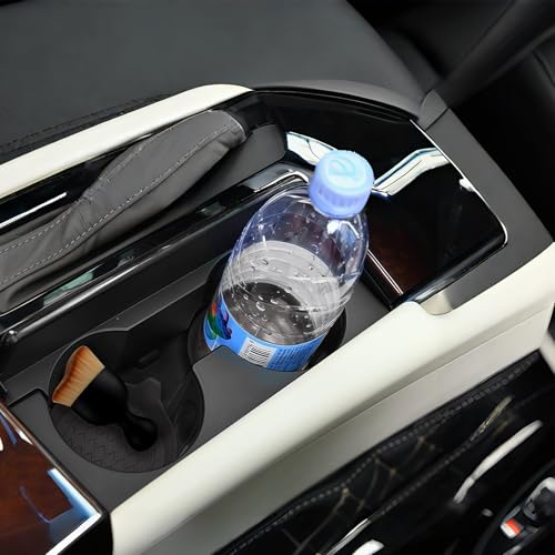 Car Cup Coasters, Silicone Cup Holder Insert (4 Pack) with Soft Bristle Cleaning Brush (2 Pack), Non-Slip Honeycomb Spill Guard Car Interior Accessories, Universal for SUV, Sedan, Truck (Black) - size: Style 1