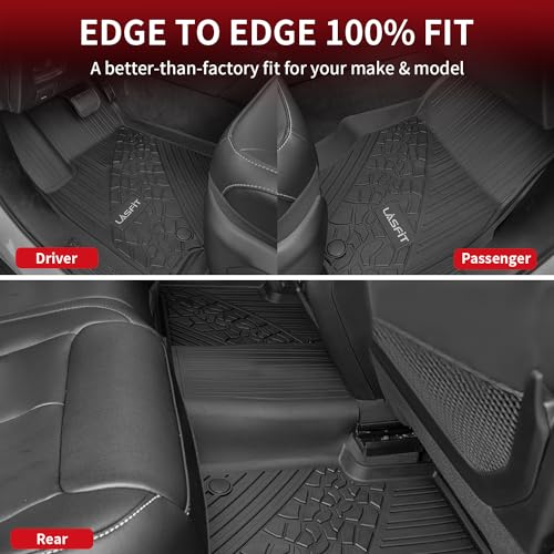 LASFIT Floor Mats for Jeep Grand Cherokee WL 2022-2025 2026 5-Seat (Include 4xe, NOT for L) All Weather TPE Custom Fit Car Mats Floor Liners 1st & 2nd Row, Black - style: Grand Cherokee 5-Seat 2022-2026 Floor Mats