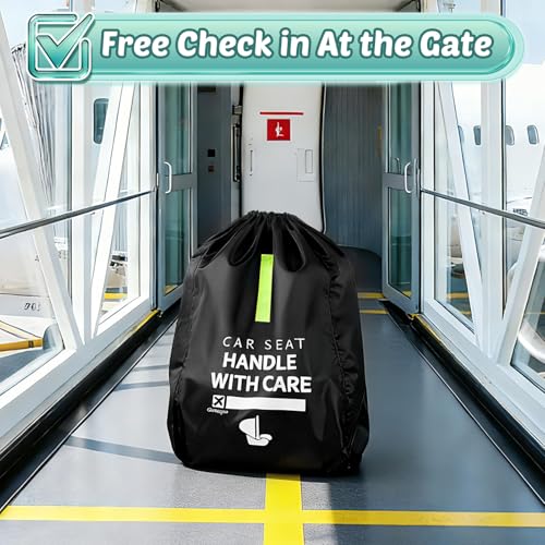 Car Seat Travel Bag for Airplane: Car Seat Bags for Air Travel Fit All Car Seats, Infant Carriers & Booster Seats, Carseat Cover Fit Doona Graco Evenflo, Airplane Travel Essentials Flying