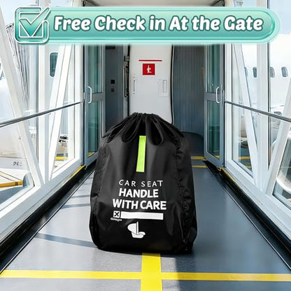 Car Seat Travel Bag for Airplane: Car Seat Bags for Air Travel Fit All Car Seats, Infant Carriers & Booster Seats, Carseat Cover Fit Doona Graco Evenflo, Airplane Travel Essentials Flying