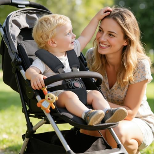 3 Pcs Car Seat Stroller Straps Pads for Baby, Newborn Soft Shoulder Strap and Crotch Covers, Universal Shoulder Straps Pads for Car Seat, Pushchair, High Chair (Black)