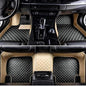 Custom Personalized Floor Mats for Cars，Luxury Full Coverage All Weather Car Floor Mats，Anti-Slip Leather Car Mat Set ，Custom Floor Mats for Cars, Trucks & SUVs (Beige and Black)