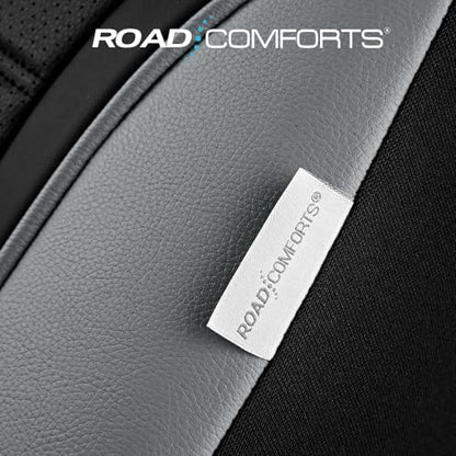 Road Comforts Leather Seat Covers, Breathable Car Seat Covers Full Set for Men,Airbag Compatible, Automotive Seat Covers Set Universal Fit Most Cars,Vans,Truck,SUV - color: Gray Full Set