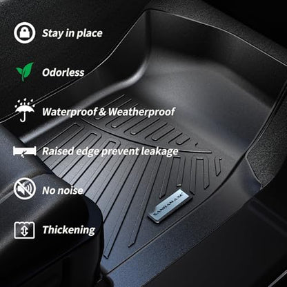 Floor Mats & Trunk Mats for 2011-2017 Honda Odyssey, TPE All Weather Protection 3 Rows Car Floor Liners with Cargo Liners Covering the backrest Accessories - size: 2011-17|For Honda Odyssey|Full Set