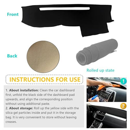 Dashboard Cover Suitable for Toyota 4Runner 2003 2004 2005 2006 2007 2008 2009 Car Dashboard Cover Sun Visor Mat Non-Slip Polyester Dashboard Accessories (Black) - size: 2003-2009 For Toyota 4Runner