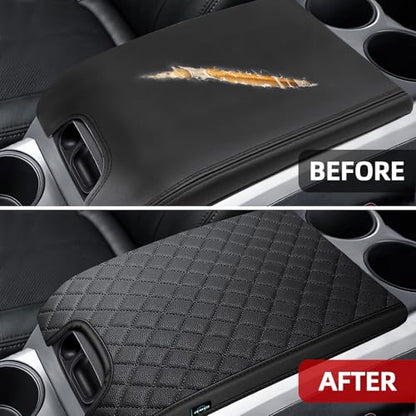 Center Console Cover Compatible with 2009-2014 Ford F150, PVC Leather Middle Console Cover Seat Box Lid, Armrest Box Protective Cushion Pad, Customized Truck Accessories - size: Bucket Console 2009-2014 F150