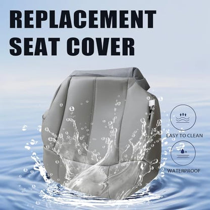 Priprilod 922/122 Gray Driver Side Bottom Replacement Seat Cover & Bottm Foam Cushion Compatible with Chevy Silverado Tahoe Suburban Avalanche GMC Sierra Yukon 1999 2000 2001 2002 - color: Gray