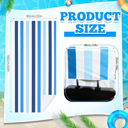 Hahafelt Car Seat Towel Covers with Storage Bag, 63 x 32 Inch Universal Non Slip Waterproof Sweat Protector for Car Truck, Gym Swimming Running, Machine Washable(2 Pack,Blue Vertical Stripes) - style: Blue Vertical Stripes