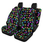 Howilath Cute Colourful Dog Paw Print 4 Packs Auto Seats Protector Elastic Anti-Slip Car Front & Rear Car Seat Covers Interior Accessories All Weather Universal - color: Cute Colourful Dog Paw Print