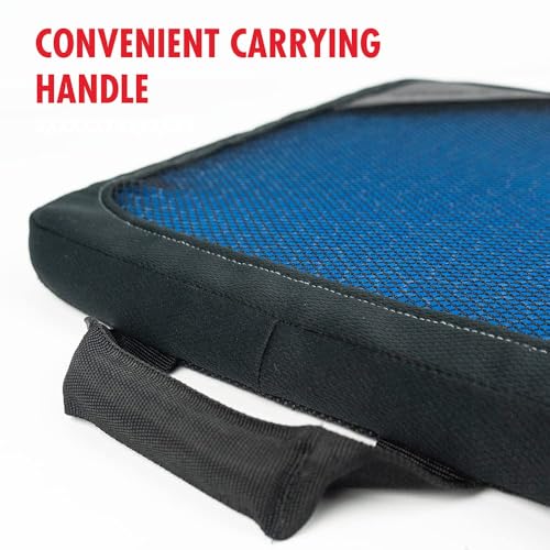 HEALTHMATE Comfy Gel Cushion Gel Seat Cushion for Long Sitting for Back, Sciatica and Tailbone Pain Relief, for Office Chair, Car, Wheelchair, Long Trips (Square) - size: Square