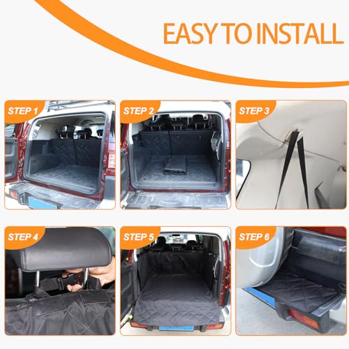 Cargo Liner for Dogs Compatible with Toyota FJ Cruiser 2007-2021, Pet Dog Trunk Cargo Liner, Waterproof Anti-Dirty Pet Cargo Cover Dog Seat Mat, with Bumper Flap Protector (Black) - color: Black