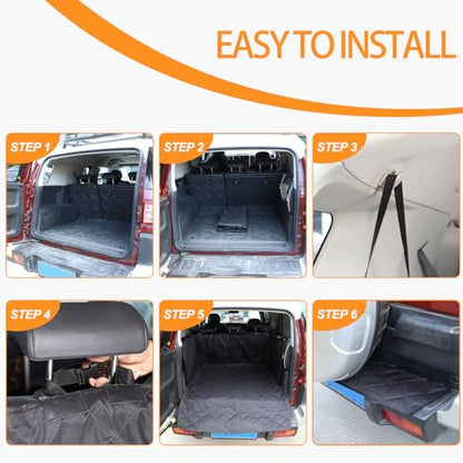 Cargo Liner for Dogs Compatible with Toyota FJ Cruiser 2007-2021, Pet Dog Trunk Cargo Liner, Waterproof Anti-Dirty Pet Cargo Cover Dog Seat Mat, with Bumper Flap Protector (Black) - color: Black