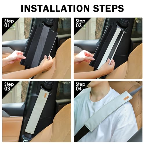 2-Pack Seat Belt Covers, Universal Car Seat Belt Pads Protector for Comfortable Driving, Relief Neck & Shoulder Pain, Fits All Cars & Backpack Straps (05-White) - color: 05-White