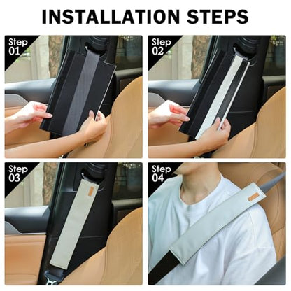 2-Pack Seat Belt Covers, Universal Car Seat Belt Pads Protector for Comfortable Driving, Relief Neck & Shoulder Pain, Fits All Cars & Backpack Straps (05-White) - color: 05-White