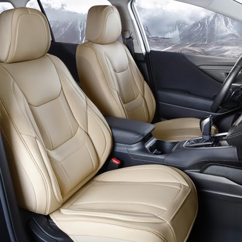 Coverland Custom Car Seat Covers Front Seats for [2003-2019 Corolla Sedan] - Protector Car Seat Cover Water Resistant Leather Memory Form Back Support Seat Cushion [Front-Beige] - color: Front - Beige, size: 69. 2025-2026 Camry