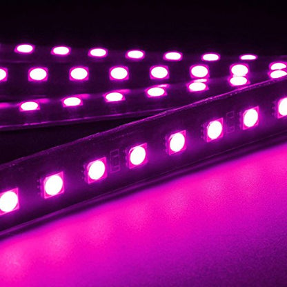 Car LED Strip Light, EJ's SUPER CAR 4pcs 48 LED Car Interior Lights Under Dash Lighting Waterproof Kit,Atmosphere Neon Lights Strip for Car,DC 12V(Pink) - color: Pink(48LED Beads)