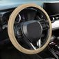 SEG Direct Steering Wheel Cover 14.5-15 inch (37-39 cm) Medium Size, Microfiber Leather, Non-Slip Comfortable Grip, Fits Cars Trucks SUVs, Beige - color: Beige, size: Standard size[14 1/2''-15'']