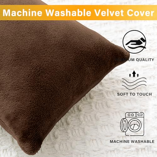 1 MIDDLE ONE 2 Pack Small Pillow, Memory Foam Mini Pillow 11 X 7 Inches for Travel, Sleeping, Nap and Neck, Knee, Lumbar Support, Tiny Cushion for Pet, Dogs (Brown) - color: Brown, size: 11x7 inch