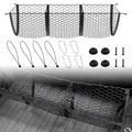 3 Pocket Truck Bed Cargo Net, Upgrade Stretchable Elastic Trunk Bed Organizer for SUV, Car, Pickup Truck Bed, Universal Pickup Mesh Storage Net 47.2" x 11.8" with 4 Ball Bungees