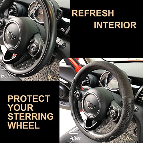 PINCTROT Comfy Grip Steering Wheel Cover, Anti-Slip Design, Universal 14.5-15 Inch(Silicone Black) - color: 1.Black, size: Medium(Standard) Size[14 1/2''-15'']