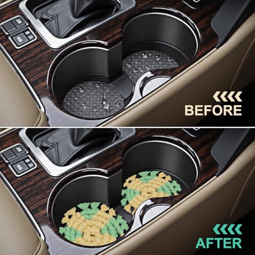 Cotton Car Coasters for Cup Holders, 2 Pack Car Cup Coasters, Drink Coaster Holder Cute Boho Macrame Cupholder Coaster Accessories for Women-3 inch(Yellow Green) - color: Yellow Green