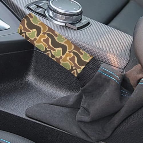 Handbrake and Gear Shift Knob Cover 2 Piece Automobile Hand Brake Cover Car Interior Accessories - color: Green Duck Camo