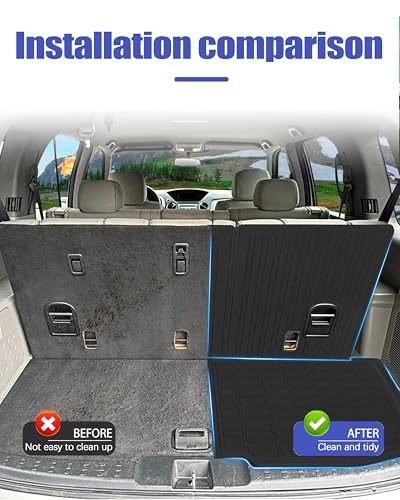 Cargo Liners Backrest Mat for Honda Pilot Accessories 2009-2015 with Hook&Loop Rear Trunk Mat Rear Seat Back Cover Protector All Weather Anti-Slip Split Dog Liner 3 PCS - color: Honda Pilot 2009-2015, size: Backrest Mat + Trunk Mat