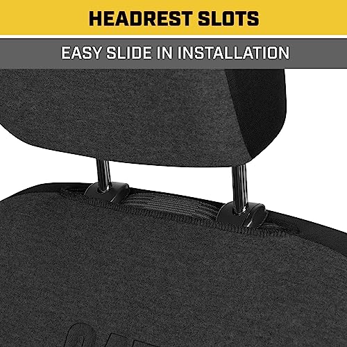 Cat CozyBlend Car Seat Covers, Charcoal Heather - Premium Jersey Fabric Seat Covers for Cars Trucks SUV, Breathable Cotton Car Seat Covers Front Seats Only, Universal Fit Automotive Interior Covers - color: Charcoal Gray