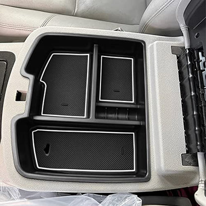 HGWEI Center Console Organizer Compatible with 2007-2014 Chevy Silverado GMC Sierra Avalanche Tahoe Suburban Yukon Yukon XL Accessories, Floor Mounted Center Console ONLY, White Trim - color: white