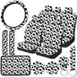 15 Pcs Car Steering Wheel Cover Center Console Armrest Pad Headrest Seat Belt Cover Handbrake Cover Keychain Coaster Full Set Car SUV (Blake) - color: Blake