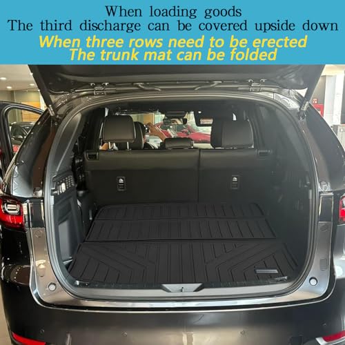 Large Cargo Liners Custom Fit 2024 2025 for Mazda CX90 CX 90 TPE All Weather Trunk Mat Accessories, Waterproof Rear Cargo Mat Easy to Clean for 2024 Mazda CX-90-Black - size: 2024 2025|For Mazda CX90|Cargo Mats