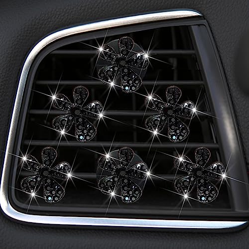 6 Pcs Black Daisy Air Vent Clips, Cute Flower Car Air Fresheners Vents Clips Diamond Vent Clip Car Interior Decor Charm Bling Accessories Decoration for Women… - color: Black, size: 1.5 Fl Oz (Pack of 4)