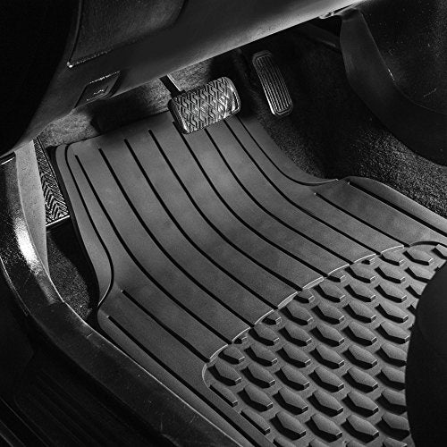 FH Group 4 Piece Liners Trimmable Climaproof™ Vinyl Car Floor Mats- Full Set with Premium Trimmable Vinyl Cargo Liner- Universal Fit for Cars Trucks and SUVs (Gray) - color: Gray