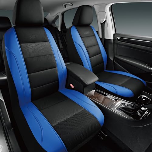 Skechers Seat Covers, Air-Cooled Memory Foam Car Seat Covers Front Seats, Airbag Compatible,Universal Fit for Most Cars, SUVs, Vans and Trucks,Blue - color: Black/Blue, size: Two Front
