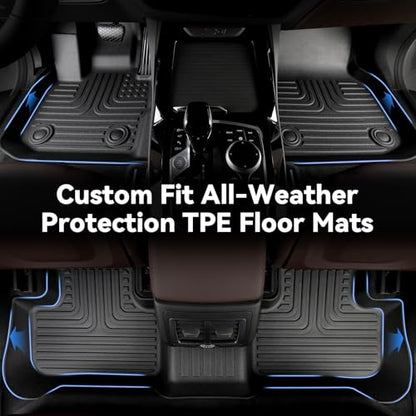 Hutisya-Floor Mats & Cargo Liner Set Fit for 2020-2026 Ford Escape (NO Hybrid) All Weather Protection Anti-Slip & Durable TPE Full Set Liners Automotive Accessories-Black - style: 18)For Escape 2020-2026 Full Set