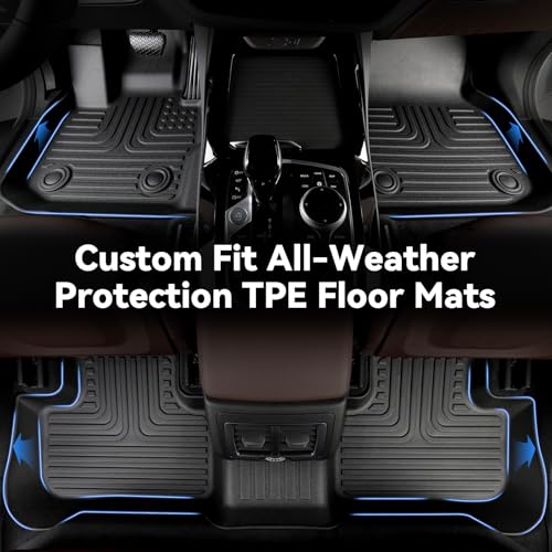 Hutisya-Floor Mats & Cargo Liner Set Fit for 2018-2025 Audi Q5/SQ5 (Not for Q5 PHEV) (Include Sportback) All Weather Protection Anti-Slip & Durable TPE Full Set Liners Automotive Accessories-Black - style: 2)For Q5 2018-2025 Full Set