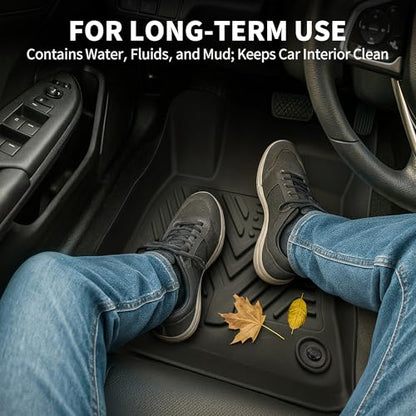 YITAMOTOR Floor Mats Compatible with 2014-2018 Chevy Silverado/GMC Sierra 1500 Crew Cab, 2015-2019 Silverado/Sierra 2500 HD/3500 HD Crew Cab, All-Weather 1st & 2nd Row, Black - style: 2014-2018 & 2015-2019 Crew Cab Bucket Seat NEW
