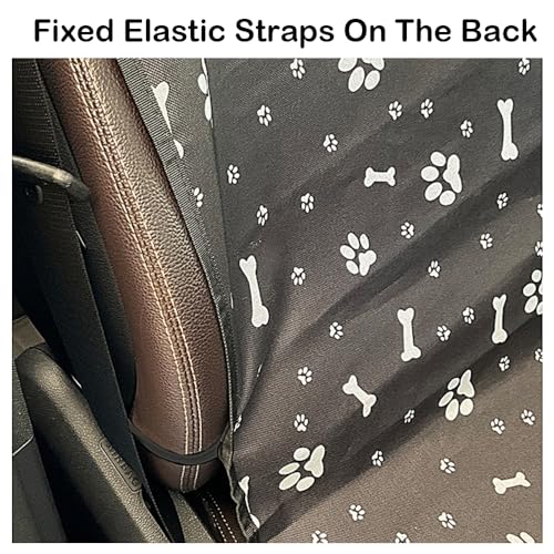 Dog Car Seat Cover for Back Seat，Back Seat Pet Cover for Daily Life, Convenience Waterproof & Nonslip Seat Covers for Pet (Black - Bone)