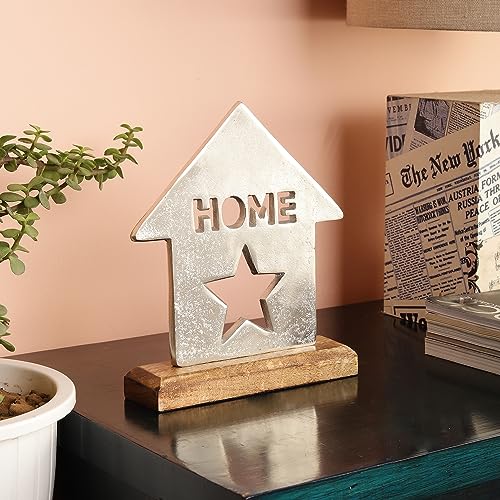 Metal Decorative Showpiece for Home Decor Accents | Shelf Decor |Bookshelf Décor | Fireplace Decor or Desk Décor.Table Decorations for Dining Room Living Room - Home - Silver