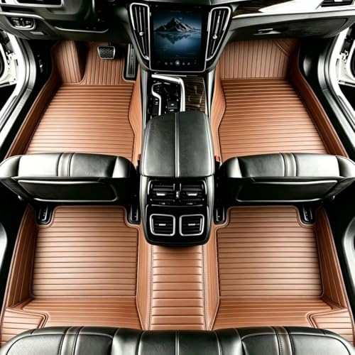 Customize Floor Mats for Cars fit 98% Sedans SUV Sports, Custom Automotive Floor Mat Fit Truck All Weather Car Protection Pads Non-Slip Auto Interior Mats (Brown Stripe) - color: Brown Stripe