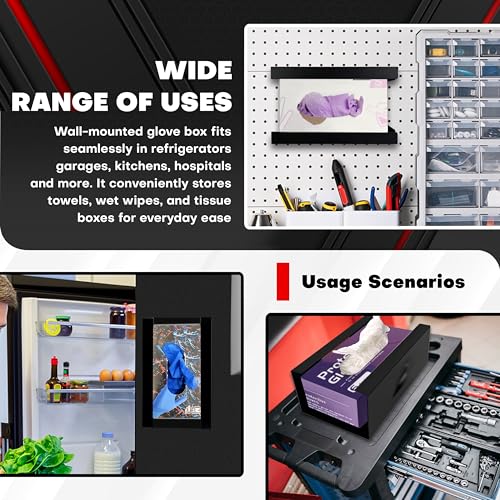C&T 2 Piece Magnetic Glove Box Holder, Tissue Dispenser, Holds Boxes of Gloves, Towels, Wipes and Tissues,Suitable for Wall mounting, toolboxes, garages, workshops, Offices and Kitchens - style: 2pc