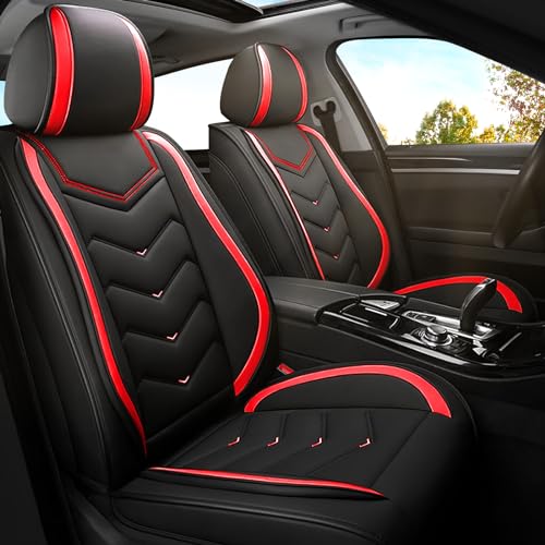 Car Seat Covers for Lexus RX 350 2007-2026, Premium Nappa Leather Car Seat Cover, Stylish Sport Seat Covers， Automobile Seat Cover Sets.(Standard 2 Seats/Black Red) - color: Black Red, size: Standard 2 Seats